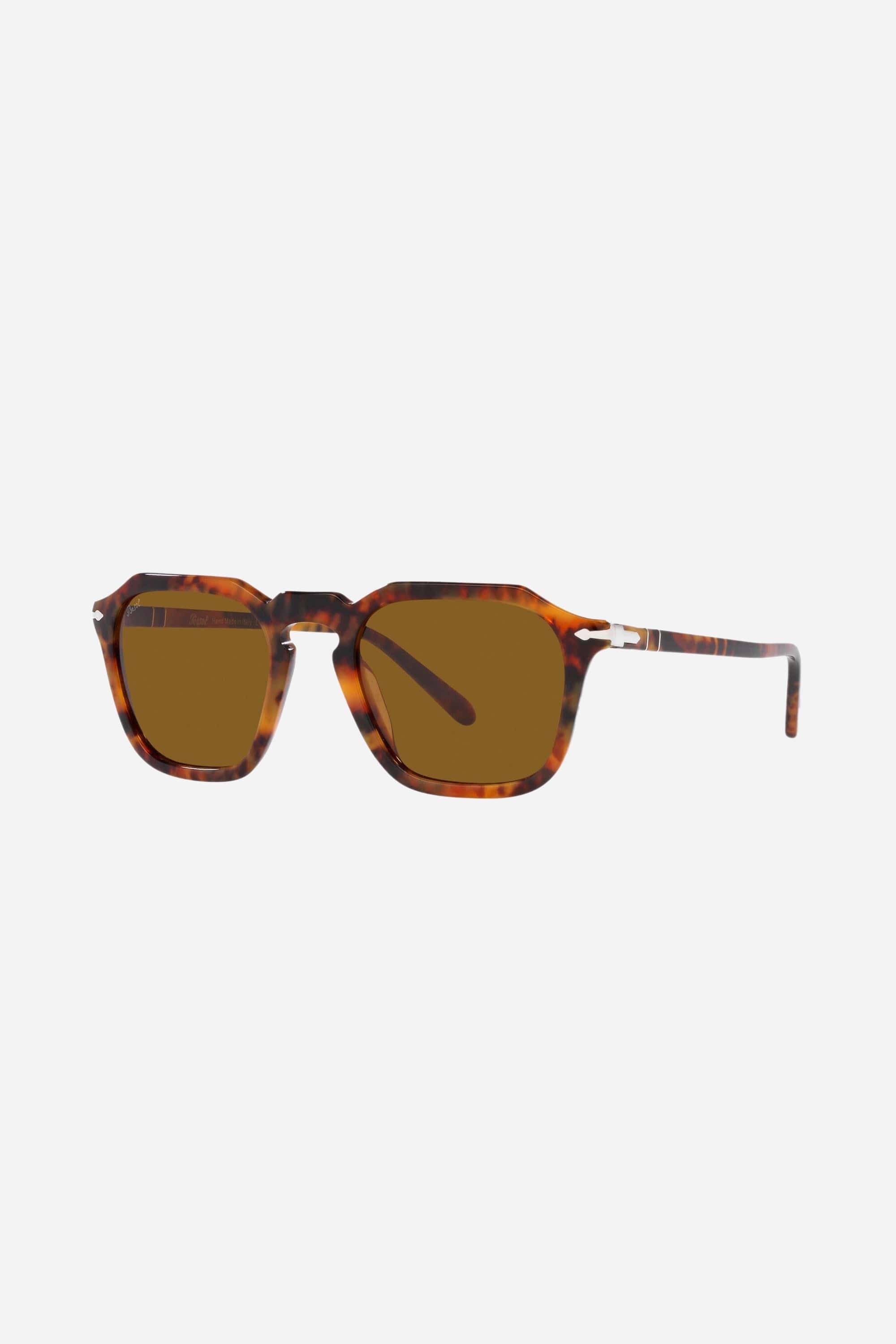 Persol round hexagonal havana sunglasses