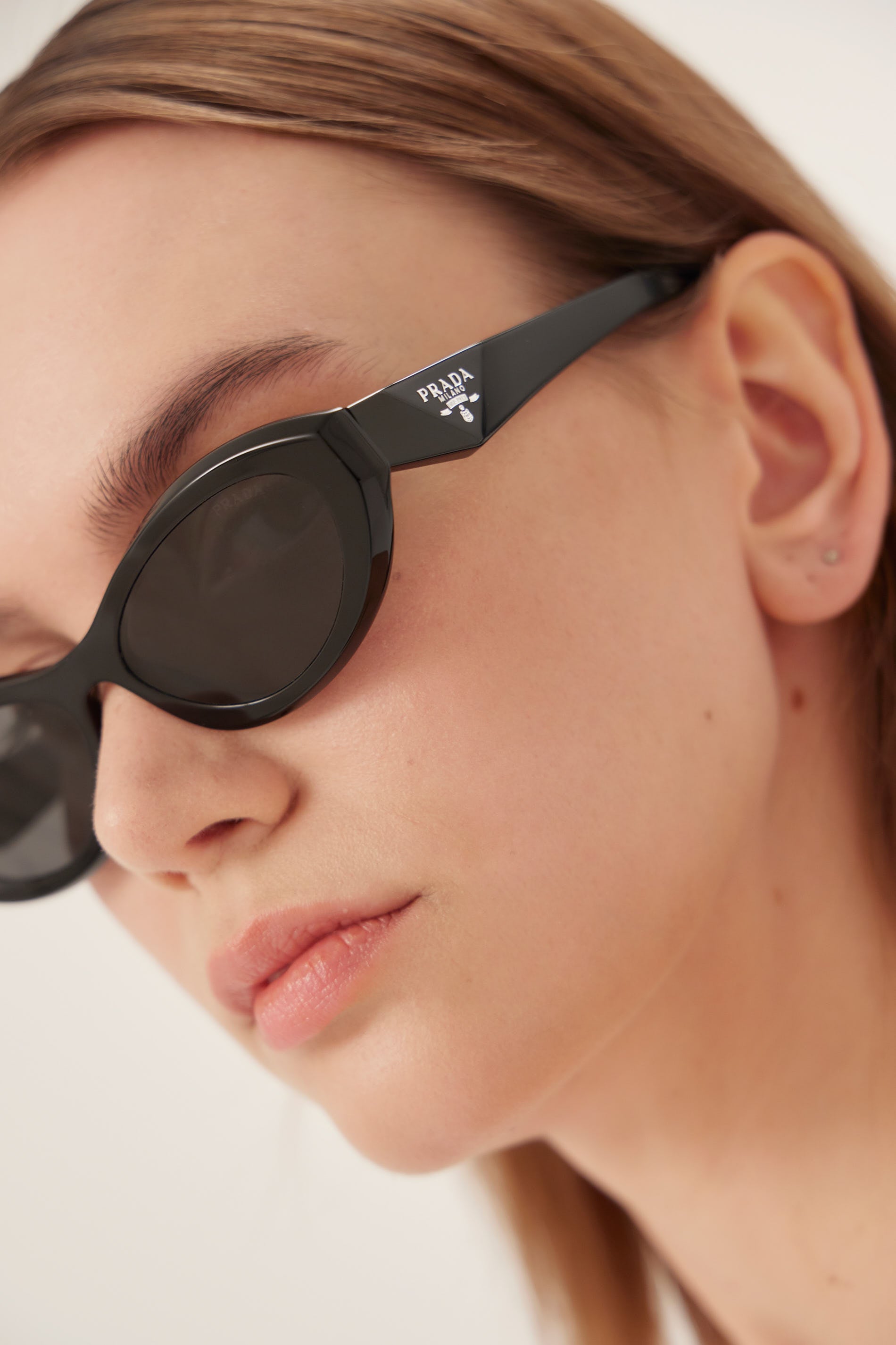 Prada PR26ZS black oval sunglasses