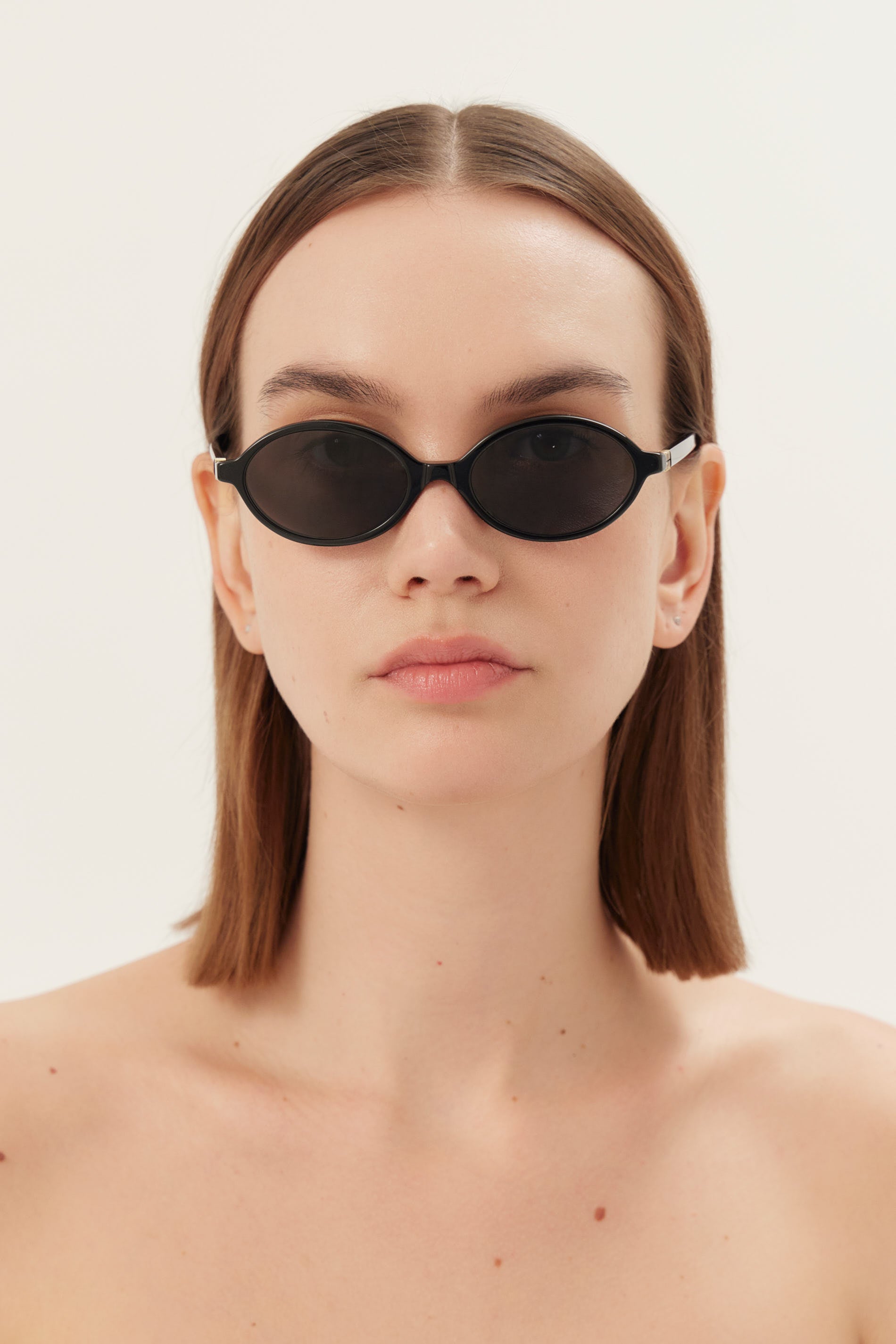 Miu Miu oval acetate black sunglasses